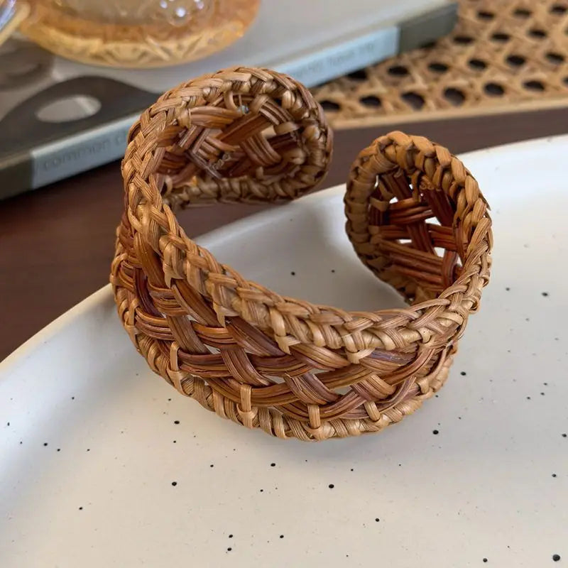 eco friendly bracelet all natural straw rattan
