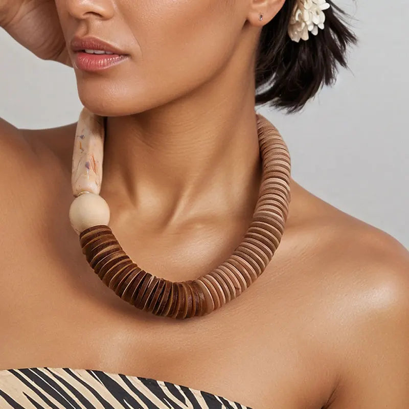 Laguna Retro Wood Necklace