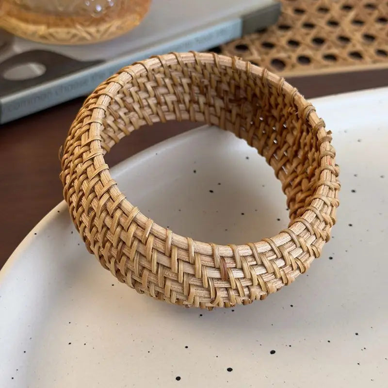woven rattan bracelet
